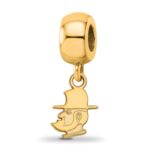 Gold Plated Sterling Silver Appalachian State U X-Small Bead LogoArt GP018APS