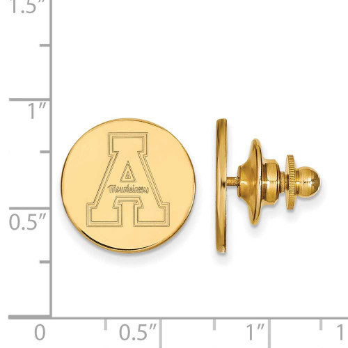 Image of Gold Plated Sterling Silver Appalachian State University Lapel Pin by LogoArt