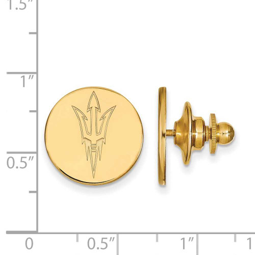 Image of Gold Plated Sterling Silver Arizona State University Lapel Pin by LogoArt
