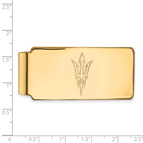 Gold Plated Sterling Silver Arizona State University Money Clip by LogoArt