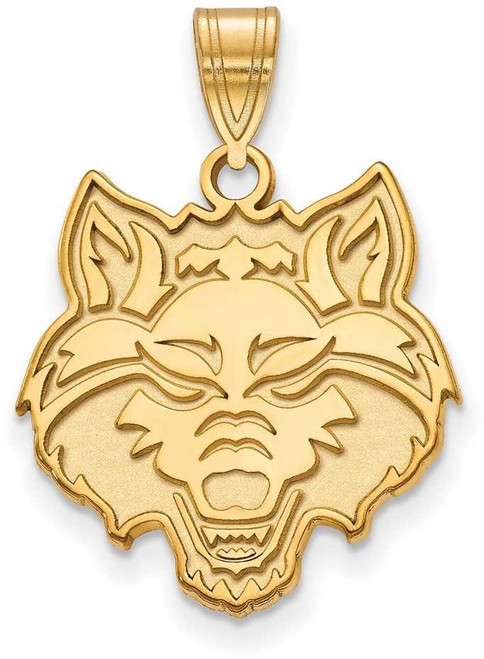 Image of Gold Plated Sterling Silver Arkansas State University Lg Pendant LogoArt GP002