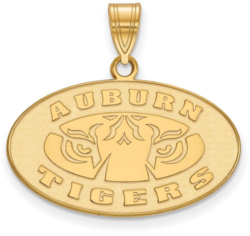Gold Plated Sterling Silver Auburn University Medium Pendant by LogoArt GP045AU