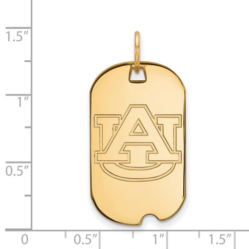 Gold Plated Sterling Silver Auburn University Small Dog Tag by LogoArt