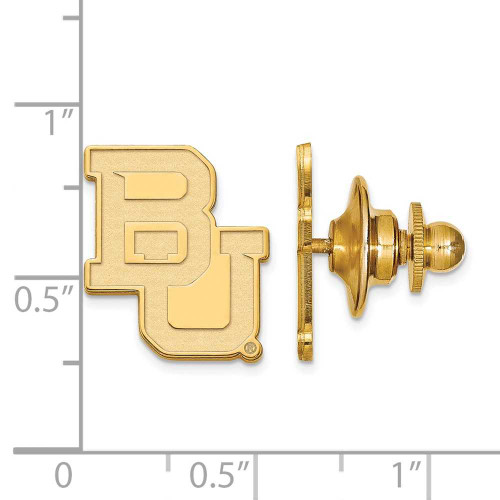 Image of Gold Plated Sterling Silver Baylor University Lapel Pin by LogoArt