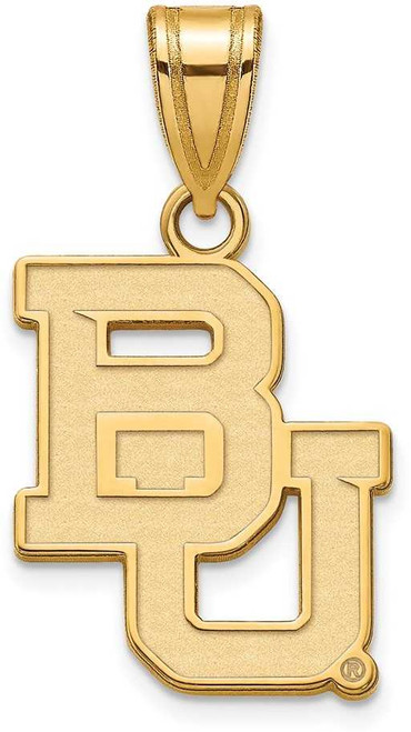 Image of Gold Plated Sterling Silver Baylor University Medium Pendant by LogoArt GP003BU