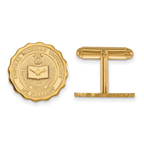 Gold Plated Sterling Silver Central Michigan University Crest Cuff Links LogoArt