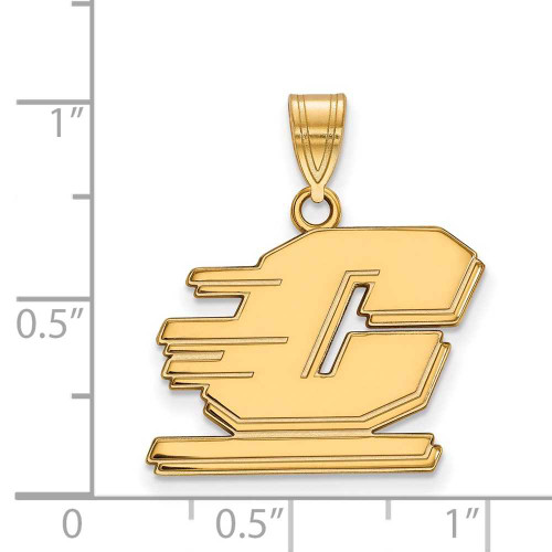 Image of Gold Plated Sterling Silver Central Michigan University Medium LogoArt Pendant