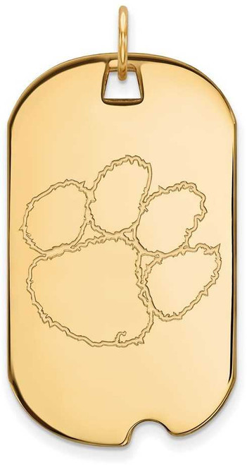 Image of Gold Plated Sterling Silver Clemson University Large Dog Tag by LogoArt