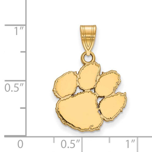 Image of Gold Plated Sterling Silver Clemson University Medium Pendant by LogoArt