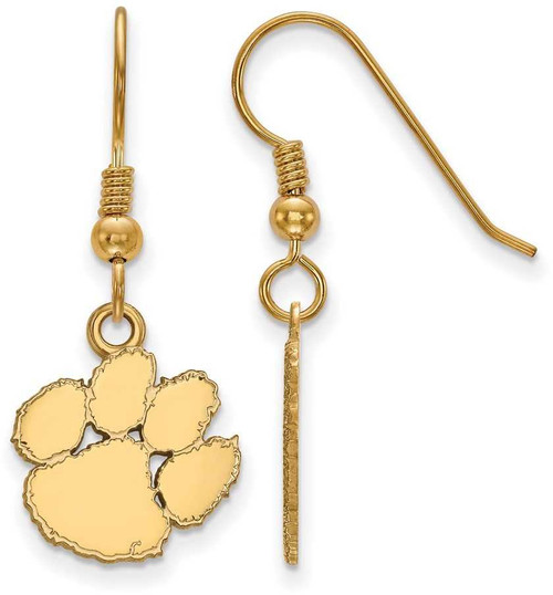 Image of Gold Plated Sterling Silver Clemson University Small Dangle Earrings by LogoArt