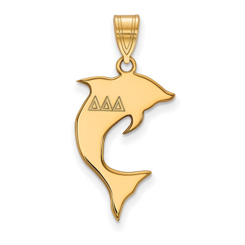 Gold Plated Sterling Silver Delta Delta Delta Medium Pendant by LogoArt GP036DDD