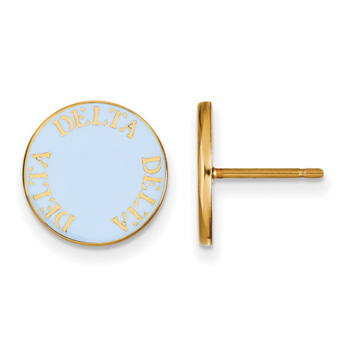 Gold Plated Sterling Silver Delta Delta Delta Post Earrings by LogoArt GP019DDD