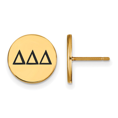 Gold Plated Sterling Silver Delta Delta Delta Post Earrings by LogoArt GP033DDD
