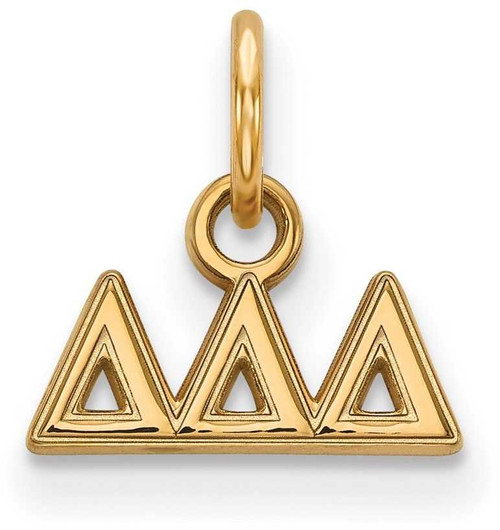 Image of Gold Plated Sterling Silver Delta Delta Delta X-Small Pendant LogoArt (GP001DDD)
