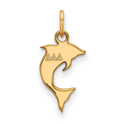 Gold Plated Sterling Silver Delta Delta Delta X-Small Pendant LogoArt (GP034DDD)