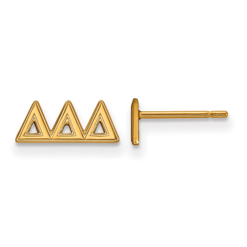 Gold Plated Sterling Silver Delta Delta Delta XSmall Post Earrings LogoArt GP005
