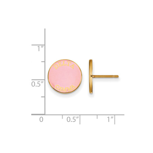Gold Plated Sterling Silver Delta Gamma Enamel Post Earrings by LogoArt GP019DG
