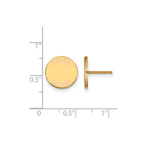 Gold Plated Sterling Silver Delta Gamma Enamel Post Earrings by LogoArt GP020DG