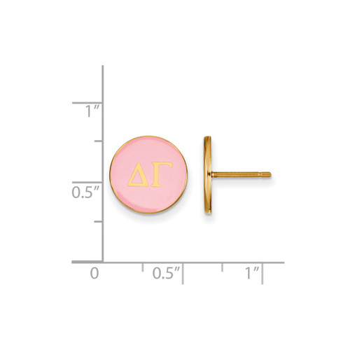 Gold Plated Sterling Silver Delta Gamma Enamel Post Earrings by LogoArt GP031DG