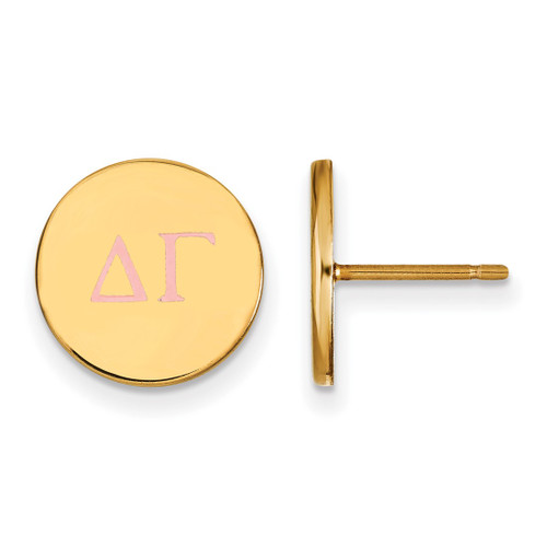 Gold Plated Sterling Silver Delta Gamma Enamel Post Earrings by LogoArt GP032DG