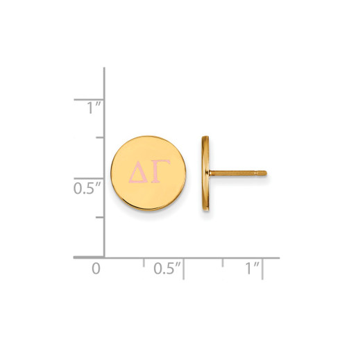 Gold Plated Sterling Silver Delta Gamma Enamel Post Earrings by LogoArt GP032DG