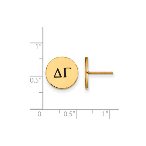 Gold Plated Sterling Silver Delta Gamma Enamel Post Earrings by LogoArt GP033DG