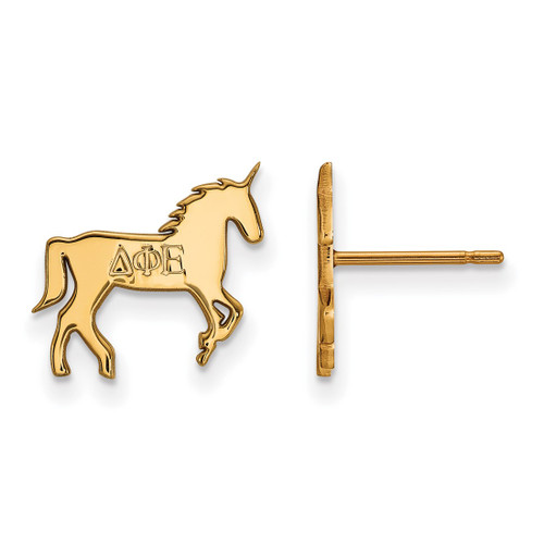 Gold Plated Sterling Silver Delta Phi Epsilon XSmall Post Earrings LogoArt GP038