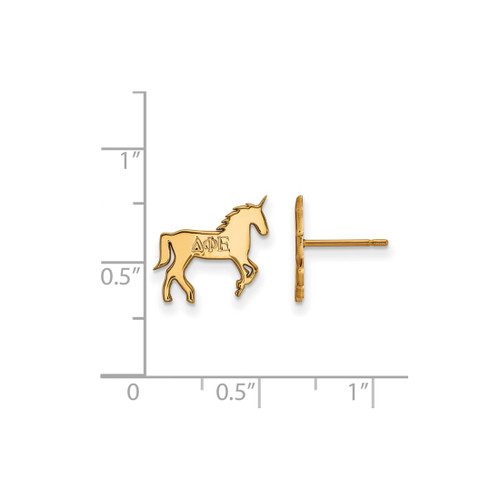 Gold Plated Sterling Silver Delta Phi Epsilon XSmall Post Earrings LogoArt GP038