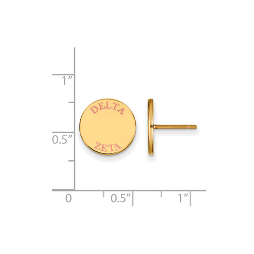 Gold Plated Sterling Silver Delta Zeta Enamel Post Earrings by LogoArt (GP020DZ)