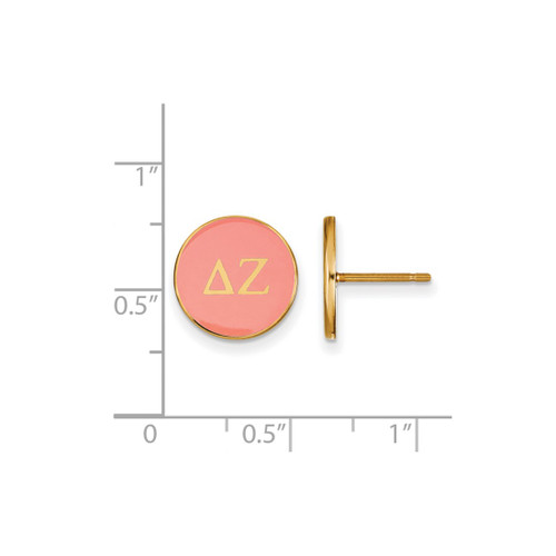 Gold Plated Sterling Silver Delta Zeta Enamel Post Earrings by LogoArt (GP031DZ)