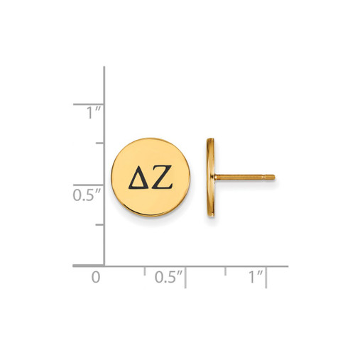 Gold Plated Sterling Silver Delta Zeta Enamel Post Earrings by LogoArt (GP033DZ)