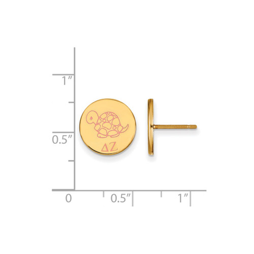 Gold Plated Sterling Silver Delta Zeta Enamel Post Earrings by LogoArt (GP047DZ)