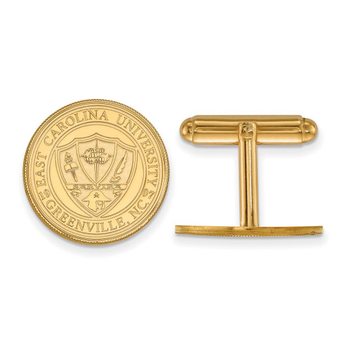 Gold Plated Sterling Silver East Carolina University Crest Cuff Links by LogoArt