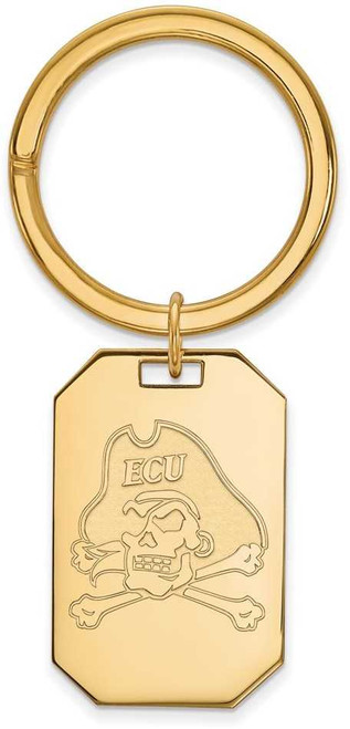 Image of Gold Plated Sterling Silver East Carolina University Key Chain by LogoArt