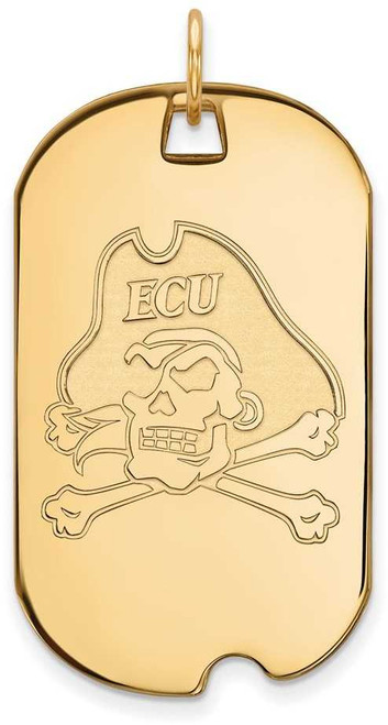 Image of Gold Plated Sterling Silver East Carolina University Large Dog Tag by LogoArt