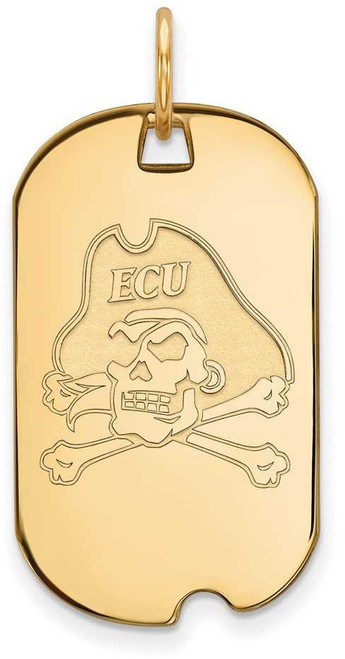 Image of Gold Plated Sterling Silver East Carolina University Small Dog Tag by LogoArt