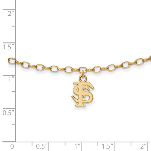 Image of Gold Plated Sterling Silver Florida State University Anklet by LogoArt