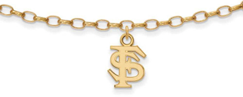 Image of Gold Plated Sterling Silver Florida State University Anklet by LogoArt