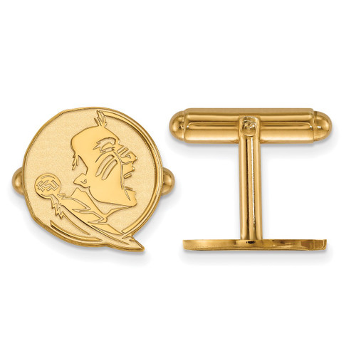 Gold Plated Sterling Silver Florida State University Cuff Links LogoArt GP052FSU