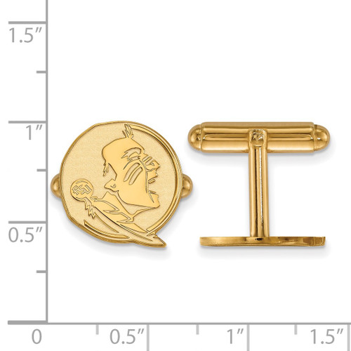 Gold Plated Sterling Silver Florida State University Cuff Links LogoArt GP052FSU