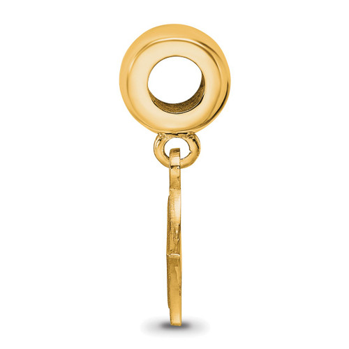 Gold Plated Sterling Silver Furman University Small Dangle Bead by LogoArt