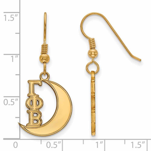 Image of Gold Plated Sterling Silver Gamma Phi Beta Medium Dangle Earrings by LogoArt