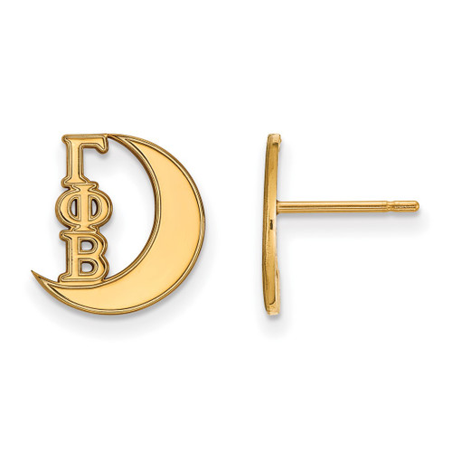 Gold Plated Sterling Silver Gamma Phi Beta XSmall Post Earrings LogoArt GP038GPB