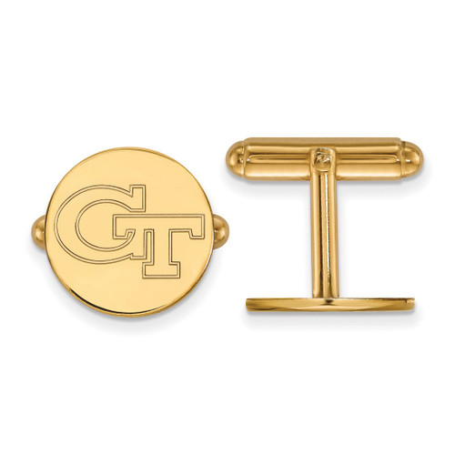 Gold Plated Sterling Silver Georgia Institute of Technology Cuff Links LogoArt