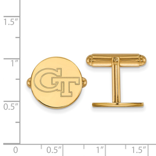 Gold Plated Sterling Silver Georgia Institute of Technology Cuff Links LogoArt
