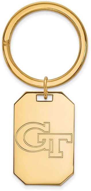 Image of Gold Plated Sterling Silver Georgia Institute of Technology Key Chain by LogoArt