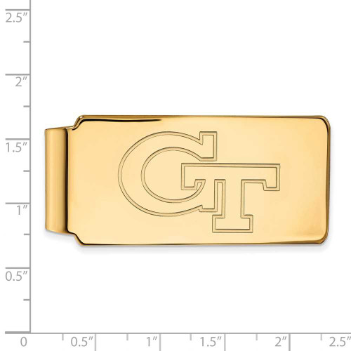 Image of Gold Plated Sterling Silver Georgia Institute of Technology Money Clip LogoArt