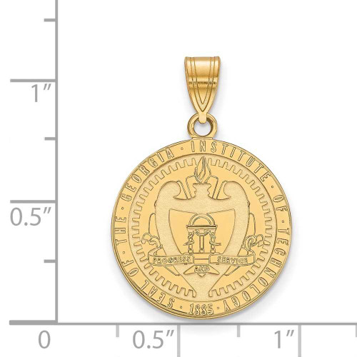 Image of Gold Plated Sterling Silver Georgia Institute of Technology Pendant LogoArt