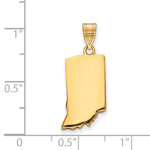 Image of Gold Plated Sterling Silver Indiana IN State Pendant