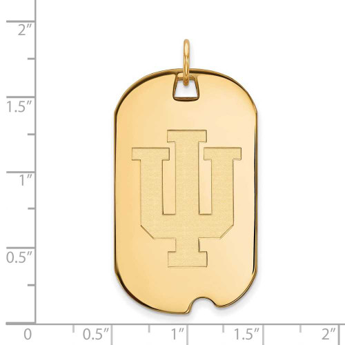 Image of Gold Plated Sterling Silver Indiana University Large Dog Tag by LogoArt